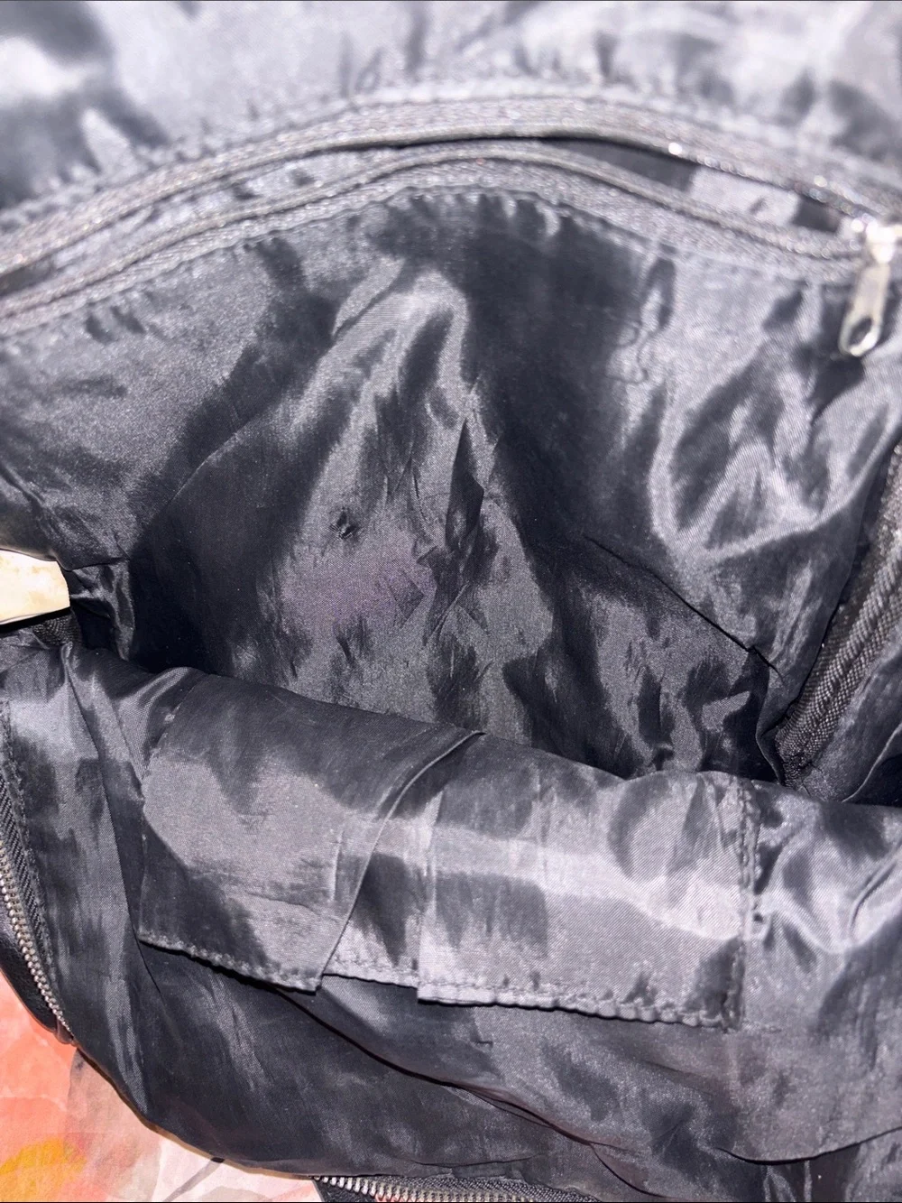 Woman’s Black Faux Leather Small Backpack